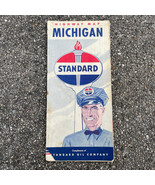 Vintage 1950 Standard Oil Michigan Highway Map 28 x 19 Inches Flawed - $10.64