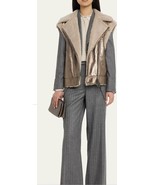 $10999 NWT Brunello Cucinelli Leather Shearling Jacket Vest sz XL sz12 I... - £1,584.14 GBP