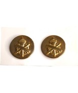 Pair Set US Army Civil Affairs Disc Gold Tone Metal Badge Insignia Pins - $5.23