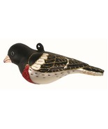 Rose Breasted Grosbeak Blown Glass Handcrafted Bird Christmas Ornament C... - £17.22 GBP