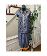 Vintage Nike Womens Blue Hooded Windbreaker Jacket &amp; Pant 2 Pc&#39;s Track S... - $81.51 CAD