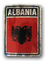 AES Wholesale Lot 6 Albania Country Flag Reflective Decal Bumper Sticker - $8.88