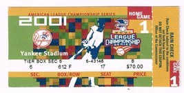 2001 ALCS Ticket Stub Mariners @ Yankees game 3 Olerud Boone Buhner Home... - $55.18