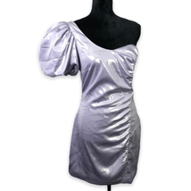 &amp; Other Stories Metallic One-Shoulder Mini Dress in Lilac Purple Size 8 - £77.00 GBP