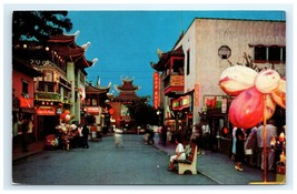 Vintage Gin Ling Way Pagoda Street View Chinatown Los Angeles CA Postcard - $5.95