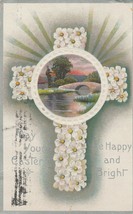 Vintage Postcard Easter Daisy Cross Stone Bridge Lake 1911 - £5.45 GBP