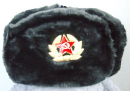 Authentic Russian Military Deep/Gray Ushanka W/ Double Headed Eagle - £29.08 GBP+