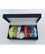 Gossip Colorful Round Dial Silver Tone Watch with Seven Colored Bands in... - £24.91 GBP