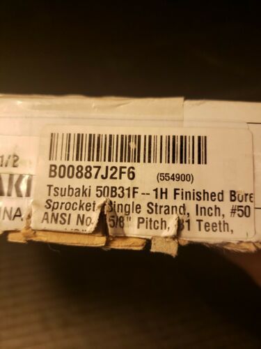 Tsubaki 50b31f1h finished bore sprocket single strand in. #50 5/8 pitch ... - $15.83
