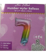 1 Pcs 14&quot; Gradient Number 7 Foil Balloon Seven Decoration Happy Birthday... - £8.53 GBP