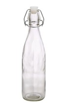 Clear Glass Bottles with Flip-Top Metal Clasps   18 oz. - £10.99 GBP