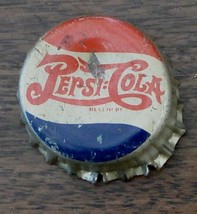 Nice Vintage Tin/Cork Pepsi Cola Bottle Cap, Older Cap, Good Condition - £2.31 GBP