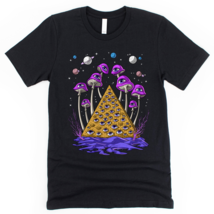 Psychedelic Mushrooms Pyramid Trippy T-Shirt - £22.43 GBP