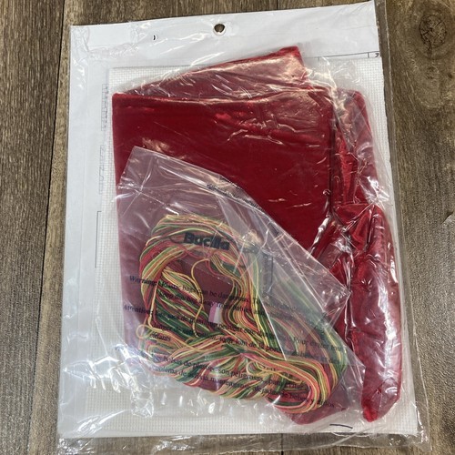 Bucilla 84849 Poinsettia Berries Christmas Stocking Cuff Crosstitch Kit NOS 18" Item image 3