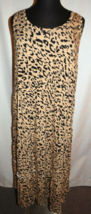 Terra And Sky Women&#39;s Leopard Print Tiered Midi Dress Plus Size 3X - £15.72 GBP