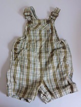 Gymboree Tropical Trek Boys Overalls Plaid Green Outfit Size 6-12 Months Boys - $11.99