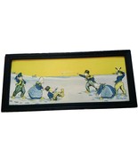 1902 Ullman Mfg Co Framed Original Print Scotson Clark Dutch Snowball Fight - $79.20