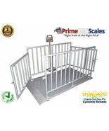 10,000 LB x 2 LB Optima 7&#39; x 5&#39; Cattle Livestock Animal Scale System &amp; Gate - $146,734.55 MXN