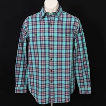 Polo Ralph Lauren Mens Plaid Shirt M Medium Button Front Blue Purple Ora... - £33.89 GBP