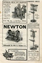 Newton Rotary Planner Drills Exhaust Fans Radial Drills 1909 Magazine Ad  - £14.03 GBP