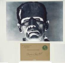 Boris Karloff Signed Page &amp; Photo - Frankenstein - The Mummy w/COA - £862.34 GBP