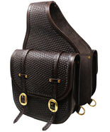 Horse Western Saddle Bag Heavy Duty Leather Cowboy Trail Ride Brown 102S... - $137.96 CAD