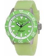 Nautica South Beach Green Dial Jelly Men&#39;s Watch Rubber Silicone Strap N... - £33.59 GBP