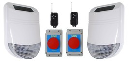 Wireless Yard SOS ALARM 2 with Solar Powered Outdoor Weatherproof Wireless Siren - £337.72 GBP