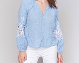 Charlie B Raglan Long Sleeve Blouse Chambray - $59.00
