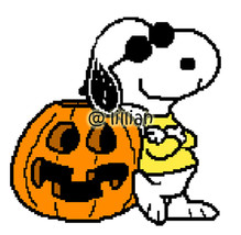 SNOOPY JOE COOL with Pumpkin Cross Stitch Pattern - £2.31 GBP