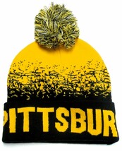 Pittsburgh City Black Yellow Classic POM Ball Knit Hat Cap Winter Ski Be... - $242.13 MXN