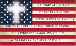 USA Pledge of Allegiance Cross 3&#39;X5&#39; Flag ROUGH TEX® 100D - £15.09 GBP