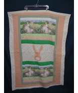 Bunny QUILT Baby Blanket Country Cottage Crib Stroller Wall Rabbit Art D... - €33,42 EUR