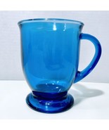 Anchor Hocking Vintage Cobalt Blue Glass Pedestal Footed Coffee/Tea Cup ... - $10.95