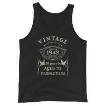 Vintage 70th Birthday Gift Tshirt   1948 Aged To Perfection Unisex Tank Top - £19.97 GBP