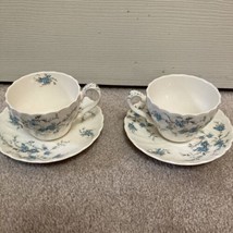 2 Vintage Myott Staffordshire FORGET ME NOT Coffee or Tea Cups and Sauce... - $333.95 MXN