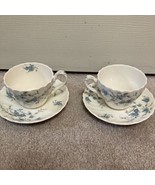 2 Vintage Myott Staffordshire FORGET ME NOT Coffee or Tea Cups and Sauce... - £13.87 GBP