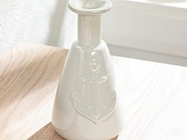 LaModaHome Anchor vase 10.5x10.4x19.4 cm White with Boho Rare Design Decorative  - £35.60 GBP