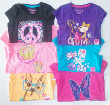 Hanes Girls Graphic T-Shirts Various Patterns Colors and Sizes Peace Sign,Sull - £5.50 GBP