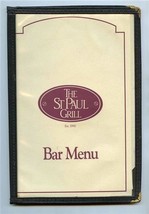 The St Paul Grill Bar Menu &amp; Cocktail Napkin St Paul Hotel Market Minnesota 1994 - £15.03 GBP