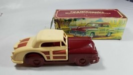 48 Vintage Glass Decanter 48 Chrysler Car  Maroon &amp; Yellow - $5.94