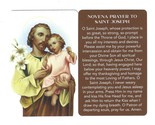 (3 copies) Novena Prayer to St. Joseph Holy Card Pocket Wallet Sized Car... - $2.49