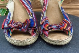 Croft &amp; Barrow Size 9 M Multicolor Slingback Fabric Women Sandal Shoes - £15.75 GBP