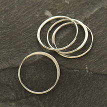 Sterling Silver Half Hammered Circle Jewelry Link 18mm - $126.20 MXN