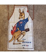 Vintage Kitchen Cooking Apron Full Love From Australia Kangaroo - $408.41 MXN