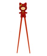 Red Miss Piggy Pig Reusable Training Chopsticks Set W/ Silicone Helper B... - $12.32 CAD
