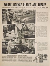 1947 Print Ad Ethyl Gasoline Old Time Gas Pump Movie Star&#39;s License Plates - £15.47 GBP