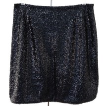 Halogen Women&#39;s Black Sequined Party Skirt size 6 Above Knee Side Zip Lined EUC - £28.02 GBP
