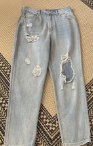 INDIGO REIN Distressed High Rise Mom Ankle Jeans Size 13 Light Wash - $21.77