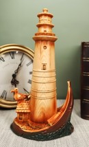 Ebros 9&quot;H Nautical Lighthouse On A Giant Boat Deck with A Seagull Statue - $23.99